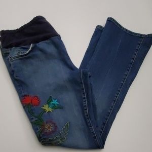 Embroidered Maternity Jeans - Size M